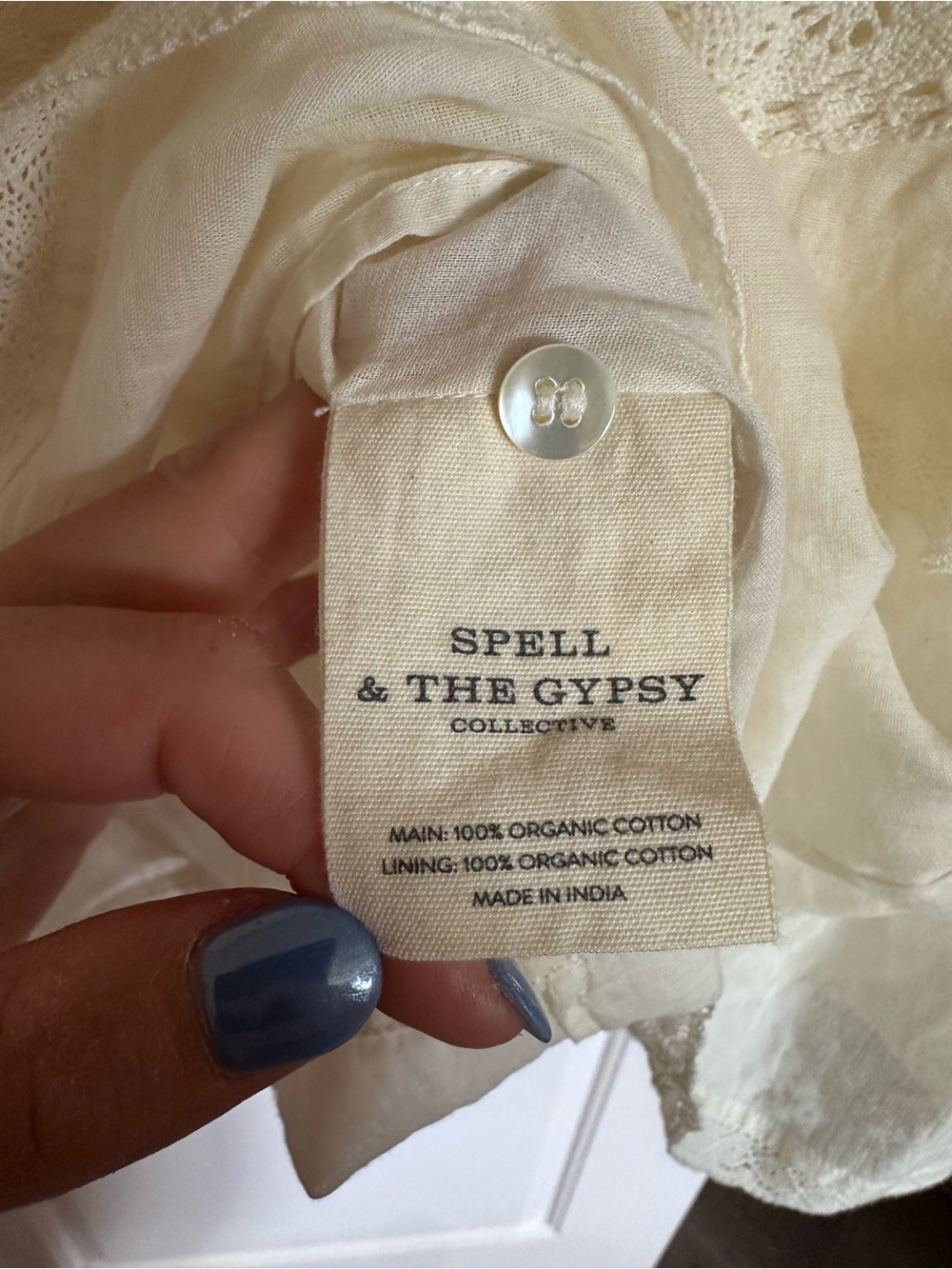 Spell cream mini dress, size S - Picture 3 of 4